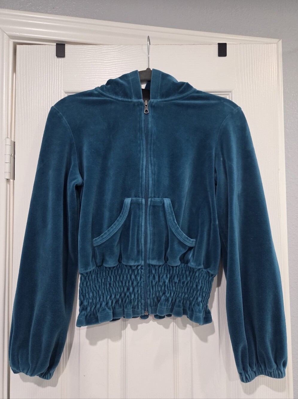 Size Petite M Bisou Bisou Teal Zip-Up Hoodie